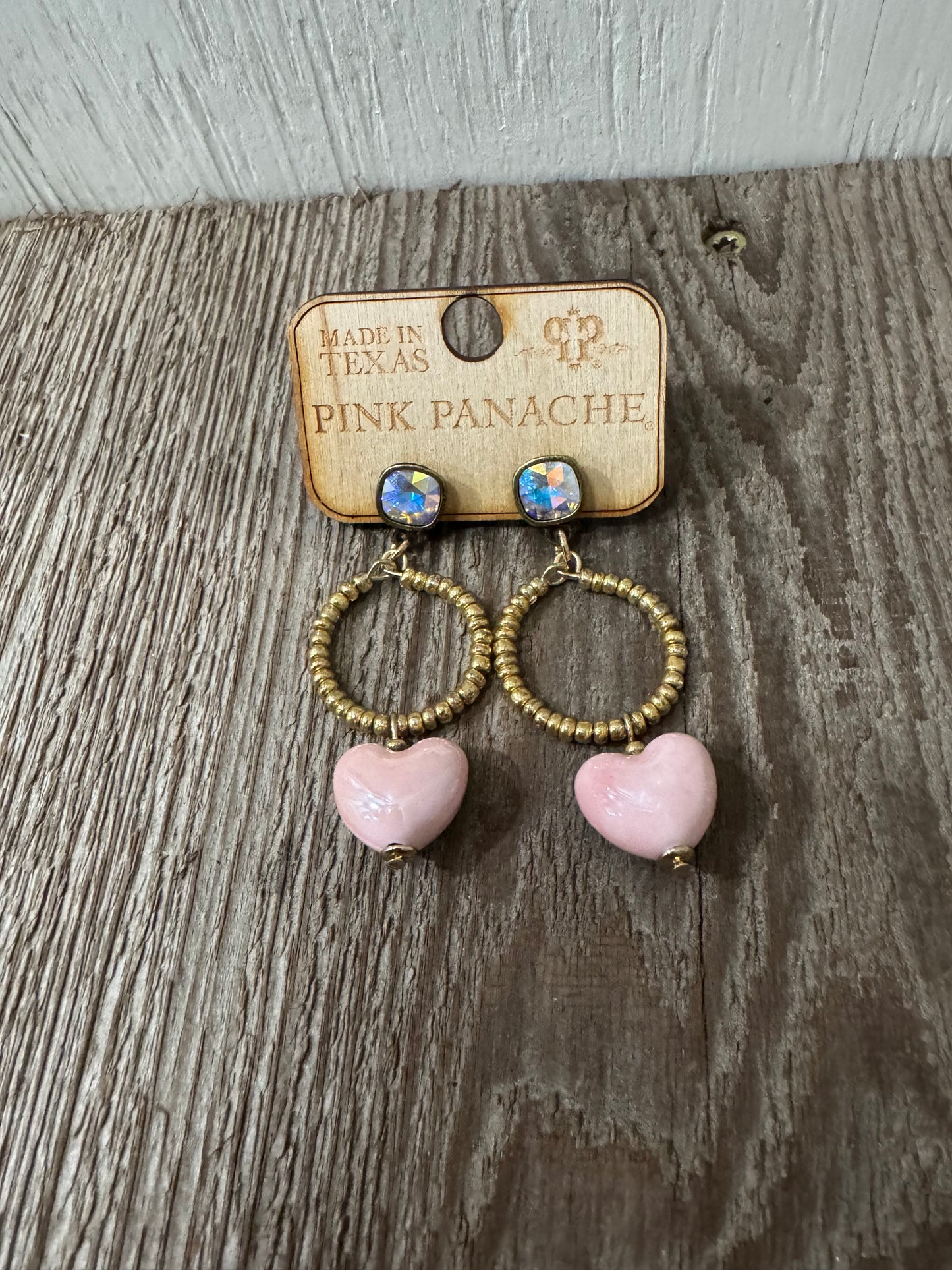 Bubble pink heart earrings