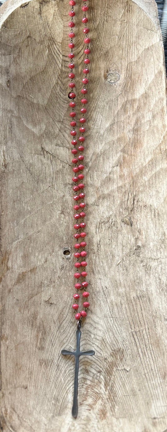 Cross long necklace
