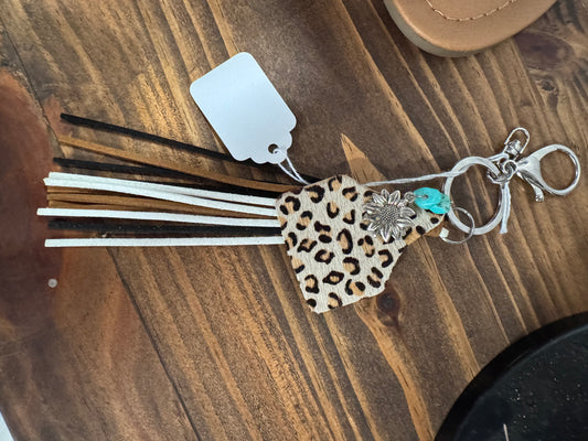 Keychain leopard ear tag