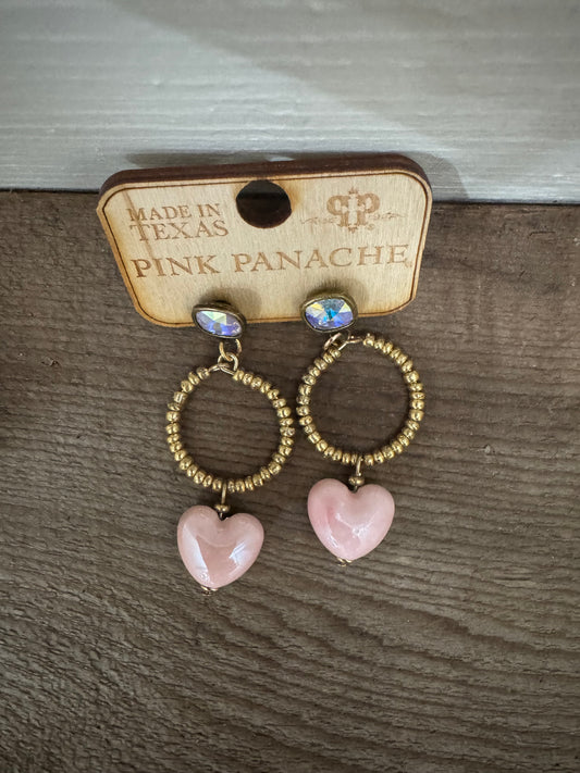 Bubble pink heart earrings