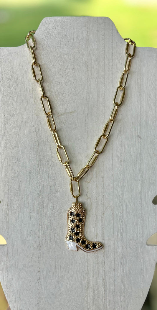 Gold Boot necklace
