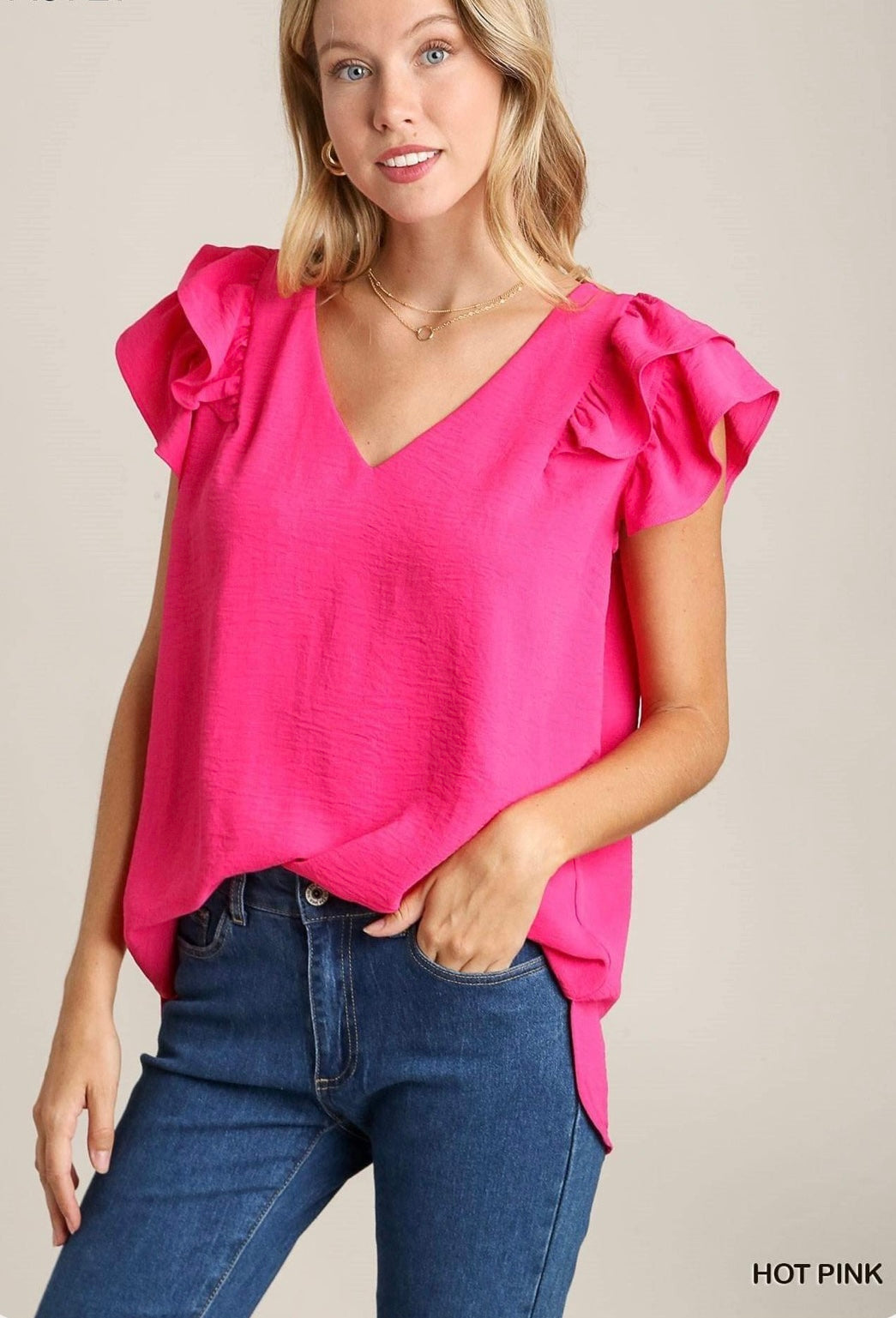 Classy Pink Ruffle Top