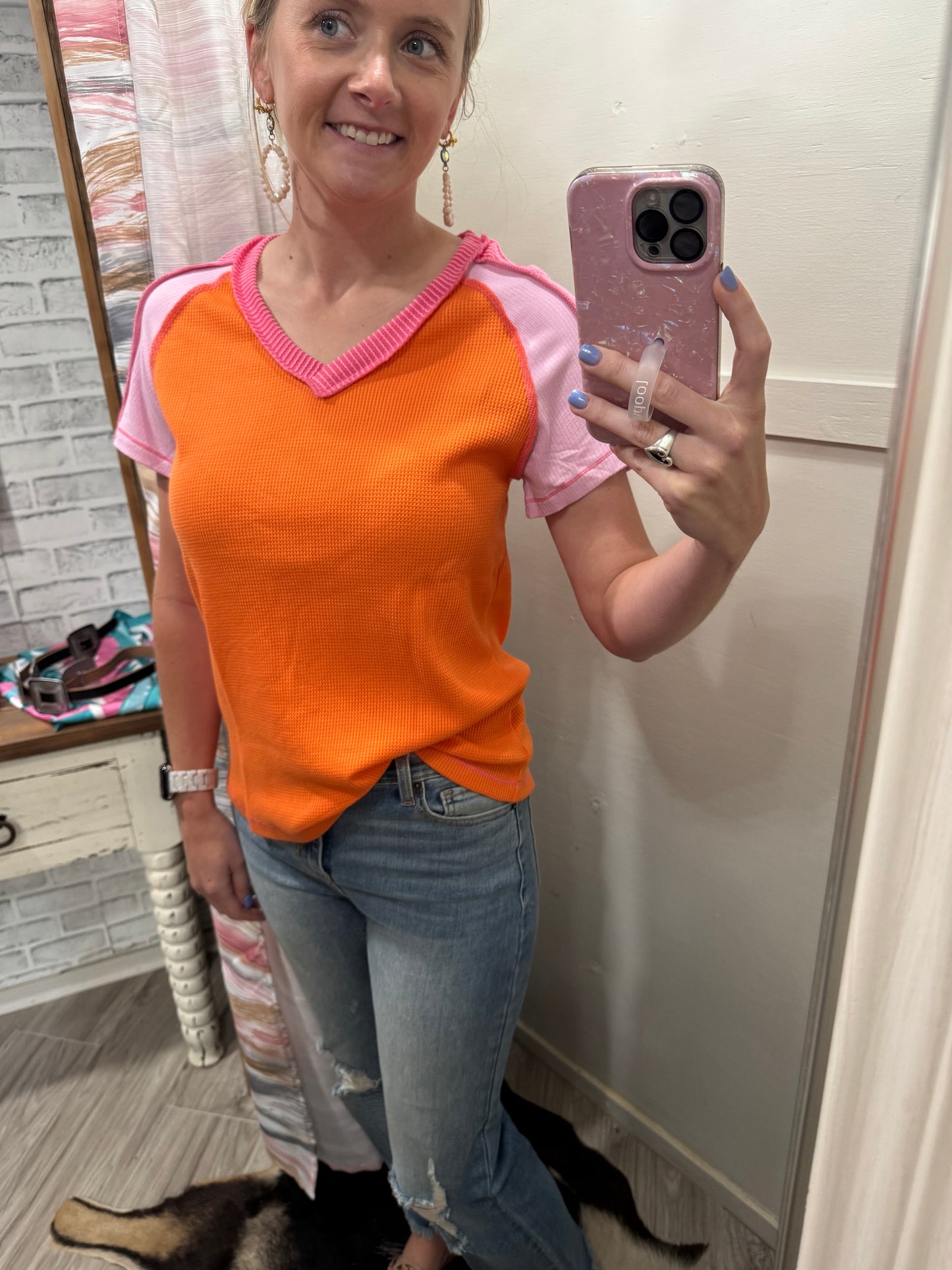 Orange & Pink Top