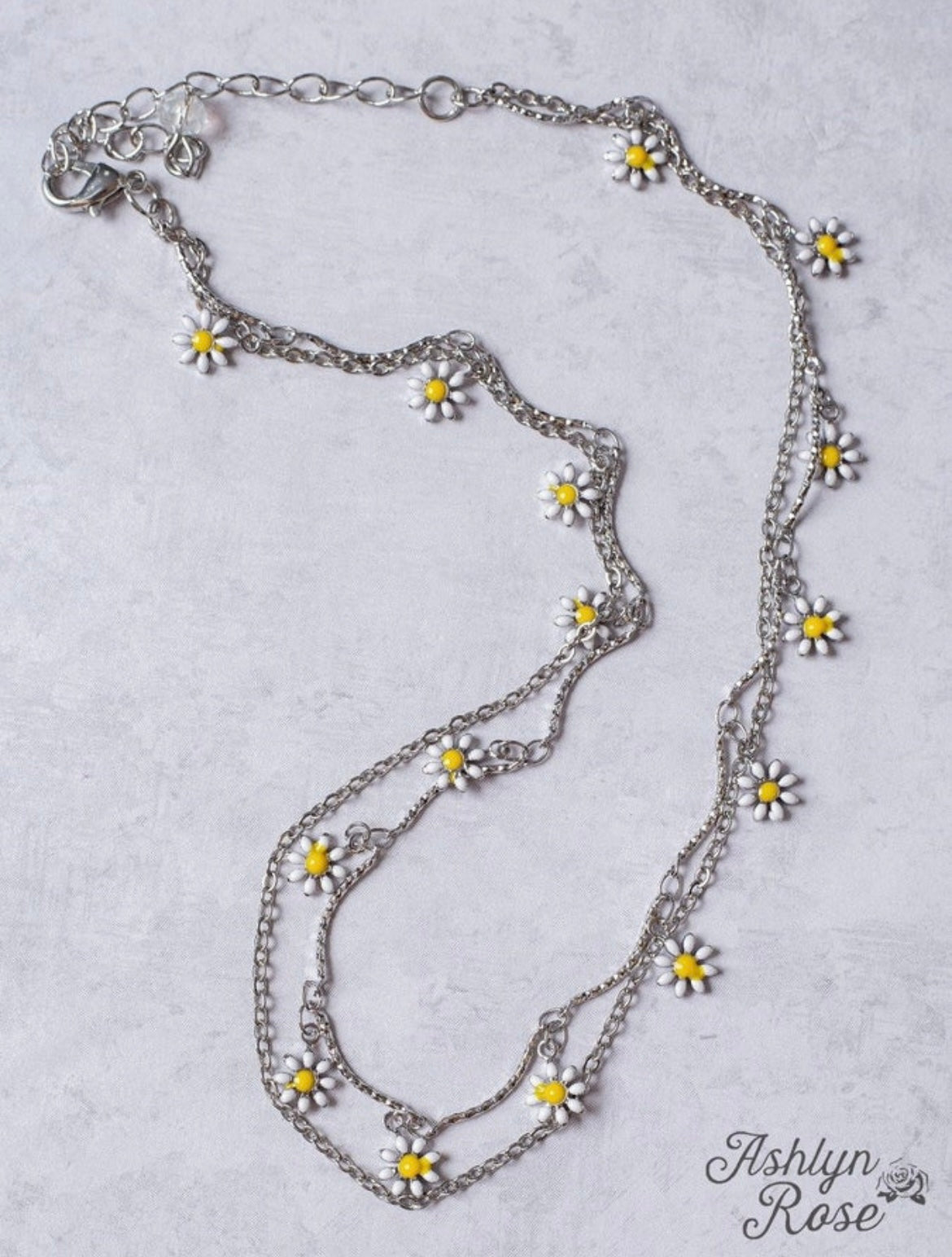 Blooms necklace, silver & gold