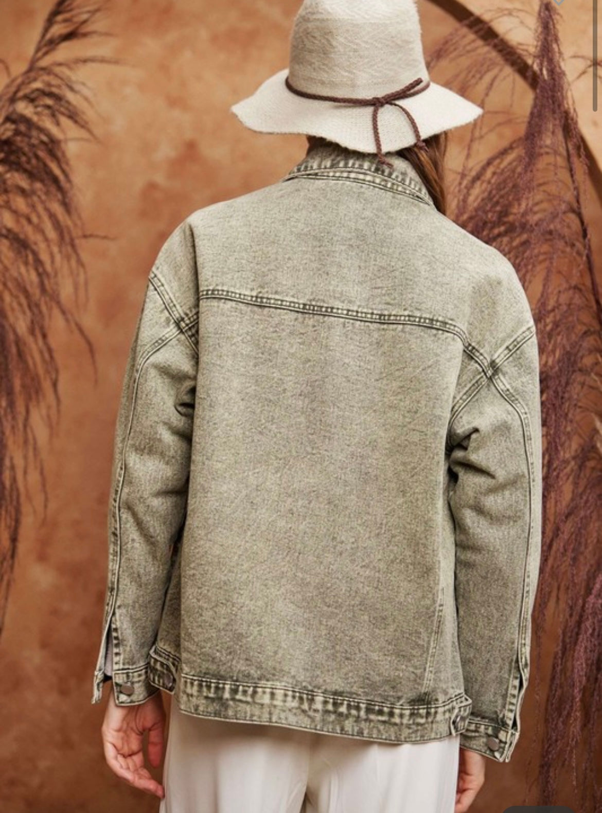 Beaded star long sleeve denim jacket