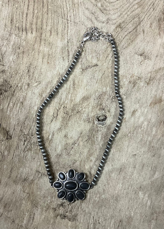 Black Crackle Choker Necklace