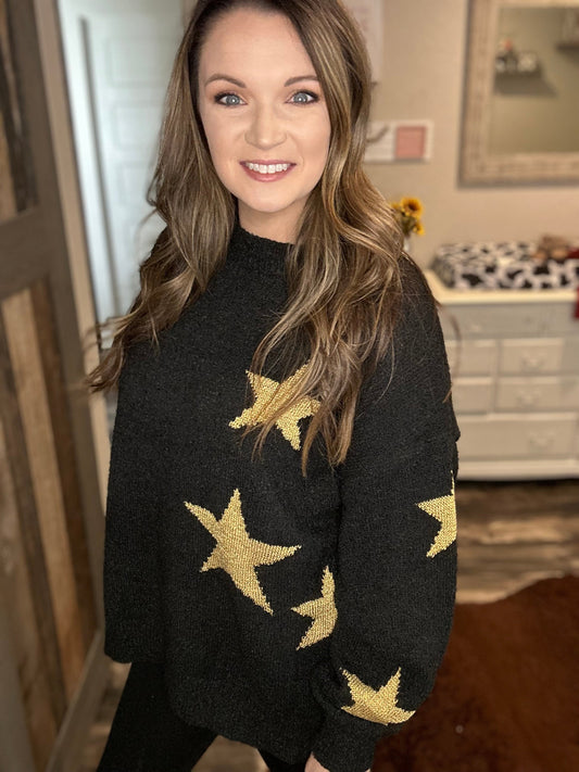 Shiny Star Pattern Sweater