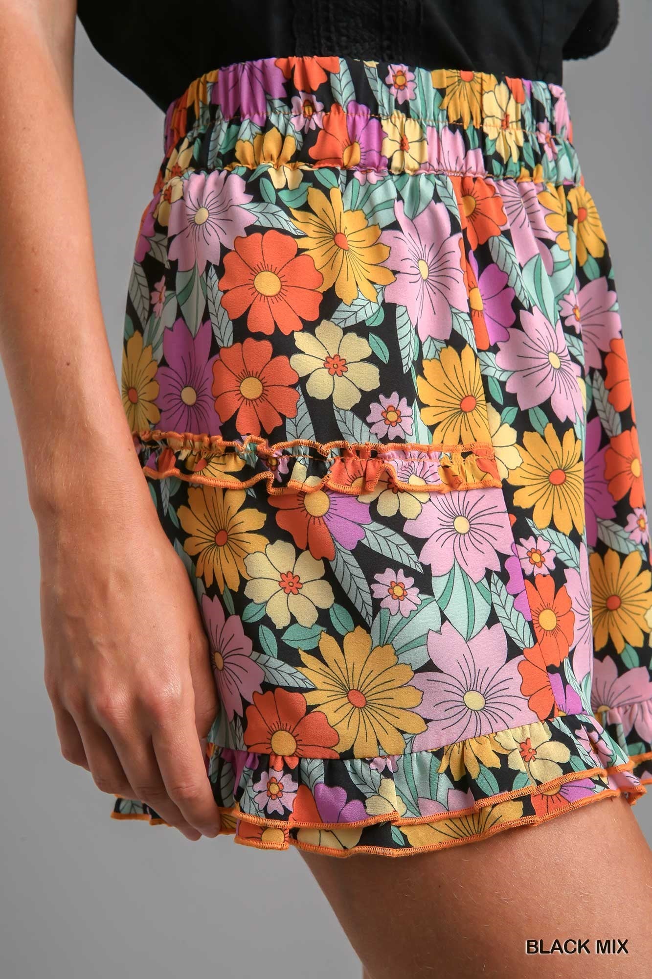 High Waisted Floral Shorts