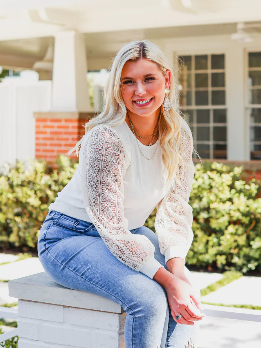 White sweetheart lace top
